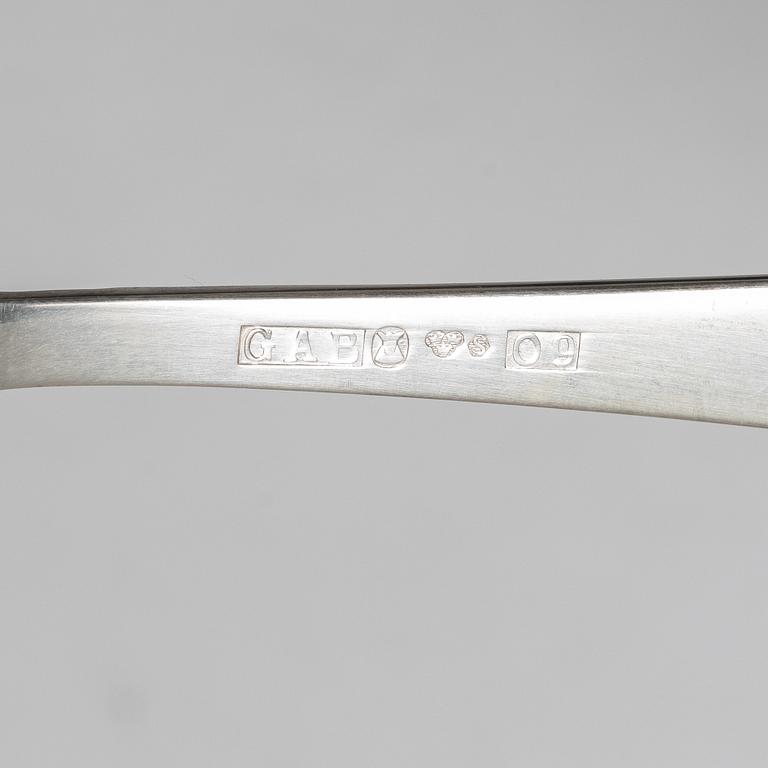 Jacob Ängman, bestickservis, 69 delar, silver, "Rosenholm", GAB, Stockholm, 1955-64.