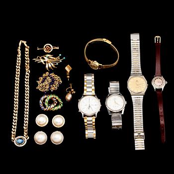 SAMLING UR OCH BIJOUTERIER, bla armbandsur Omega och Seiko.