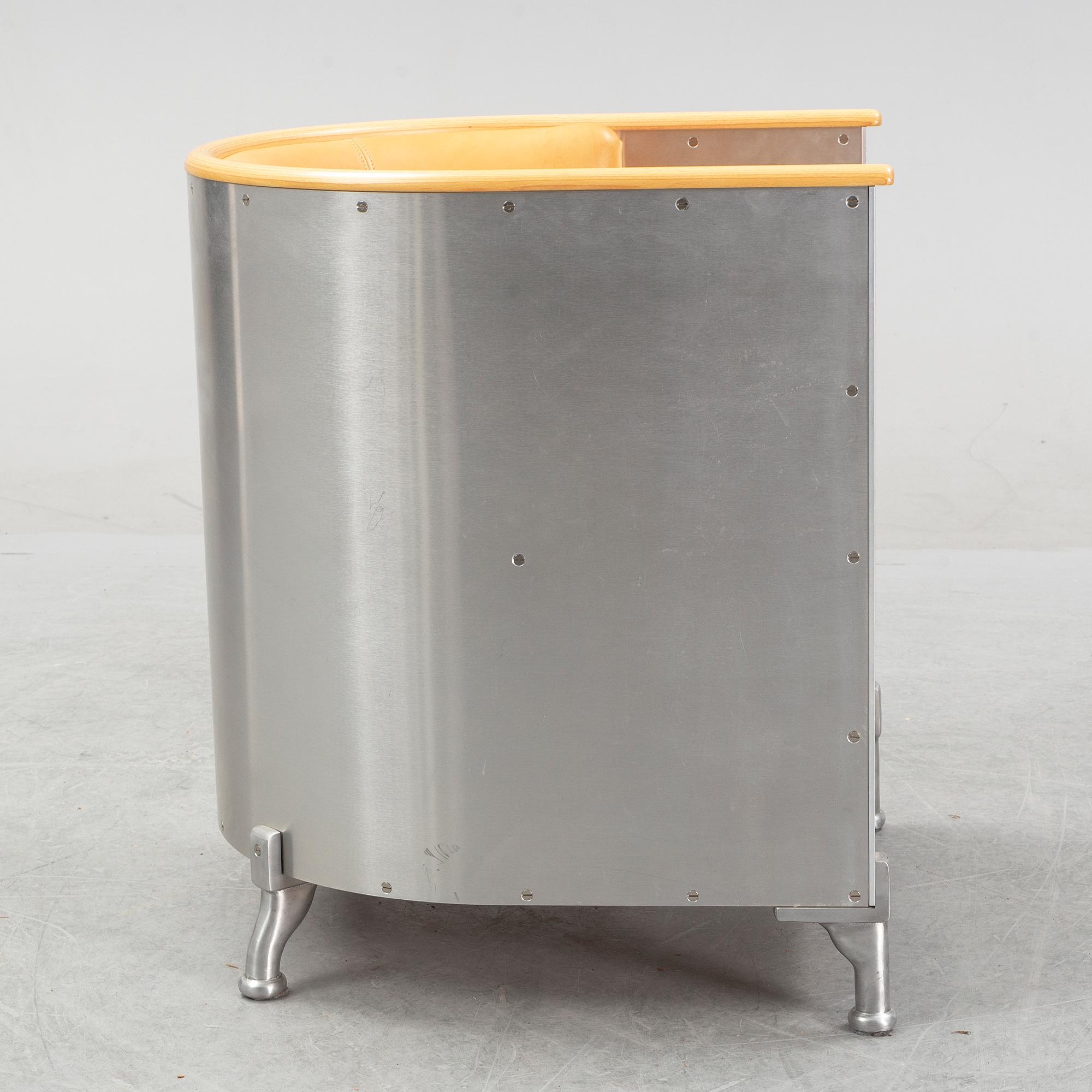 Mats Theselius, an 'Aluminium chair' lounge chair from Källemo, designed 1990.