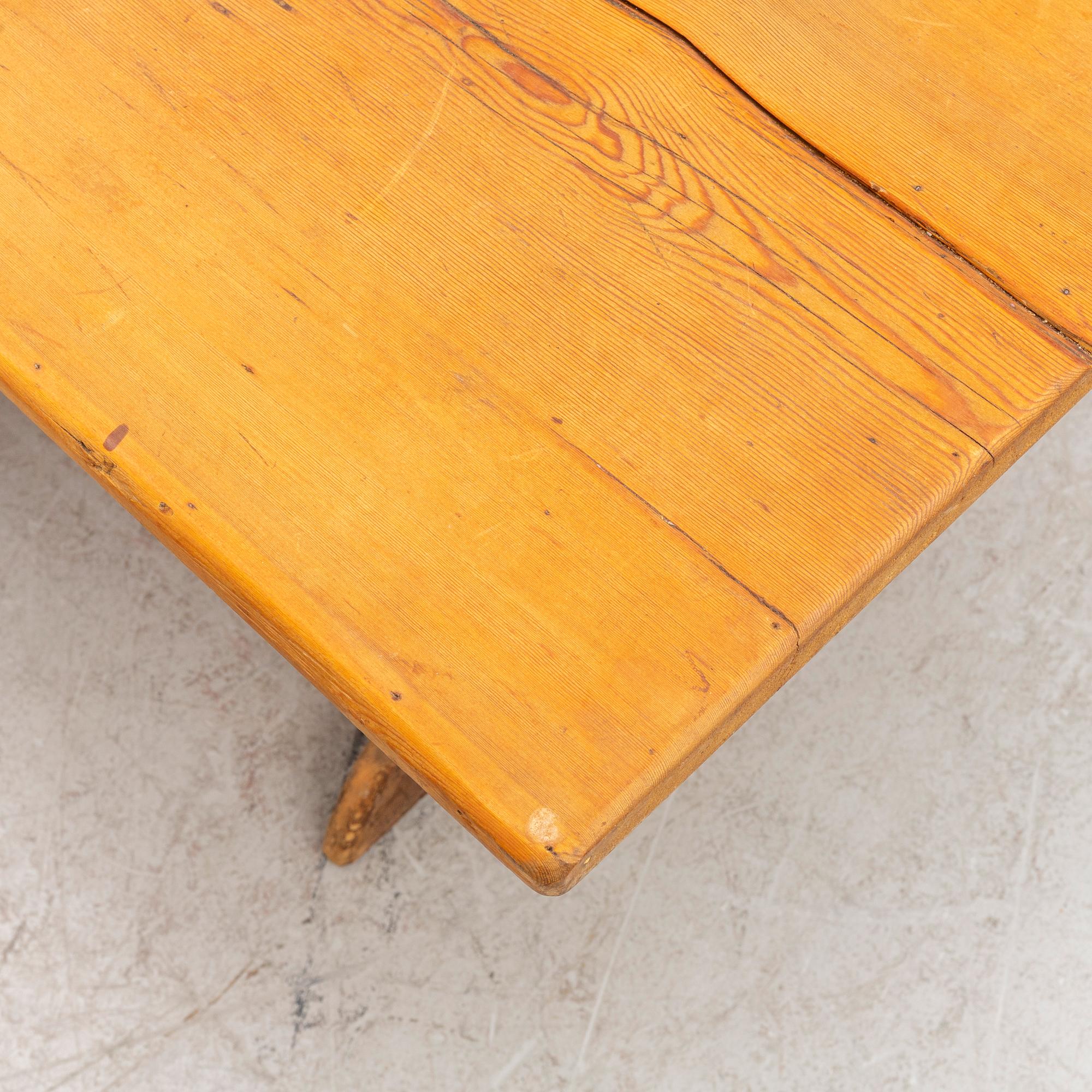 A pine table, 19th Century.