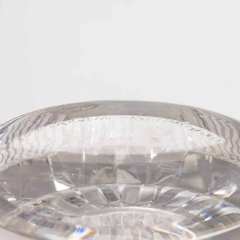 Aimo Okkolin, A 'Crown' crystal bowl signed Aimo Okkolin for Riihimäen Lasi Oy, Finland.