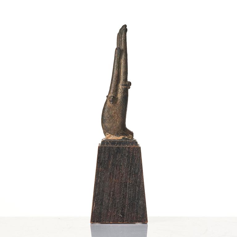 A bronze sculpture of buddhas hand, Thailand, 17th century.