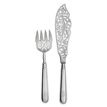 214. FISKBESTICK, 84 silver. Stämplade A.M och PJS. St. Petersburg 1908-17. Längd 20-27 cm. Vikt 179 g.