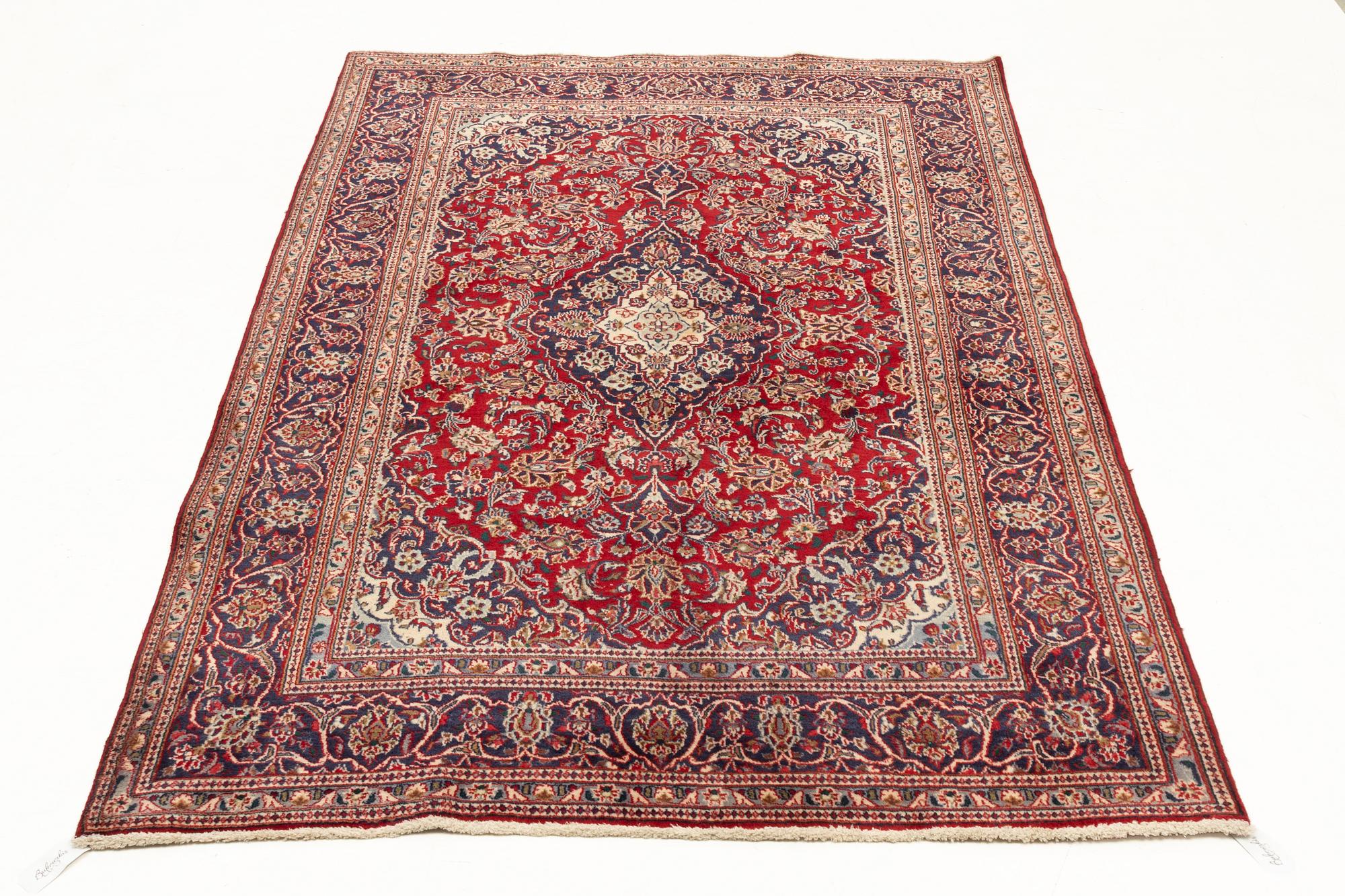 Carpet, Meshed, old, approx. 280 x 185 cm.