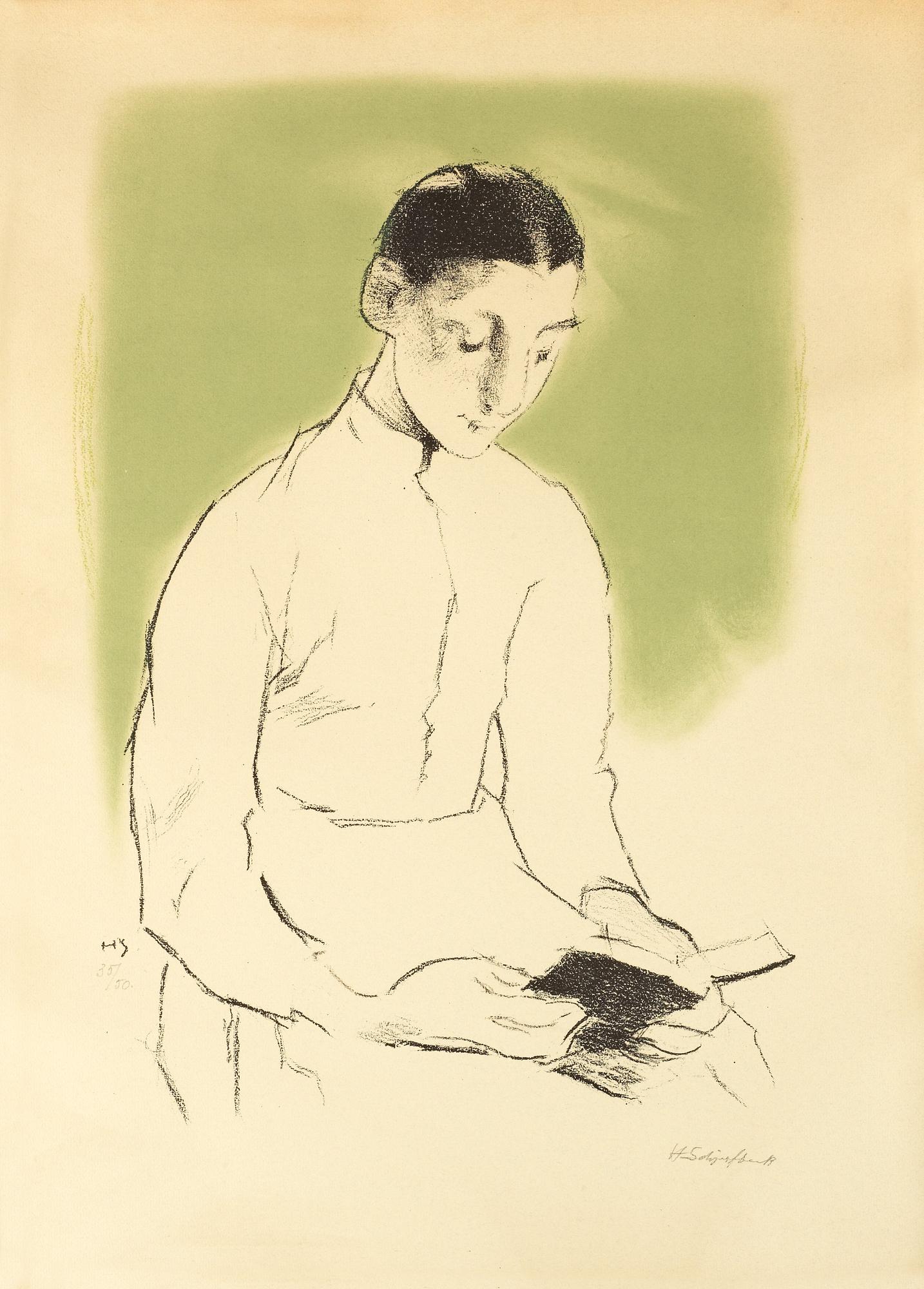 Helene Schjerfbeck, "Konfirmanden (Andakt)".