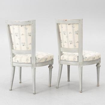 Anders Svensson i Stekered possibly, a pair of Gustavian chairs, Lindome, late 18th century.