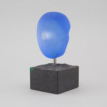 a glass object for Kosta Boda atelier, signed.