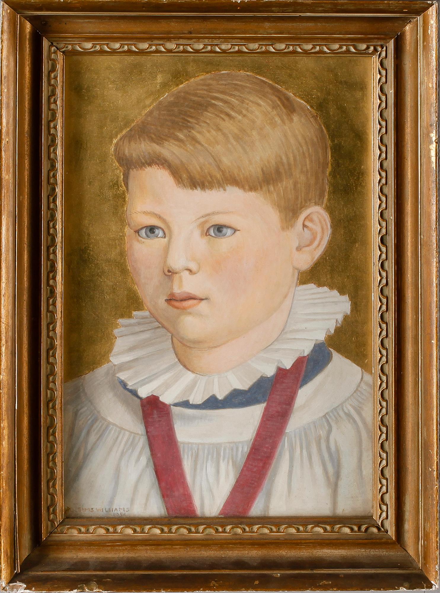 OKÄND KONSTNÄR, tempera på pannå, signerad Dorothy Sims-Williams och daterad 1954.