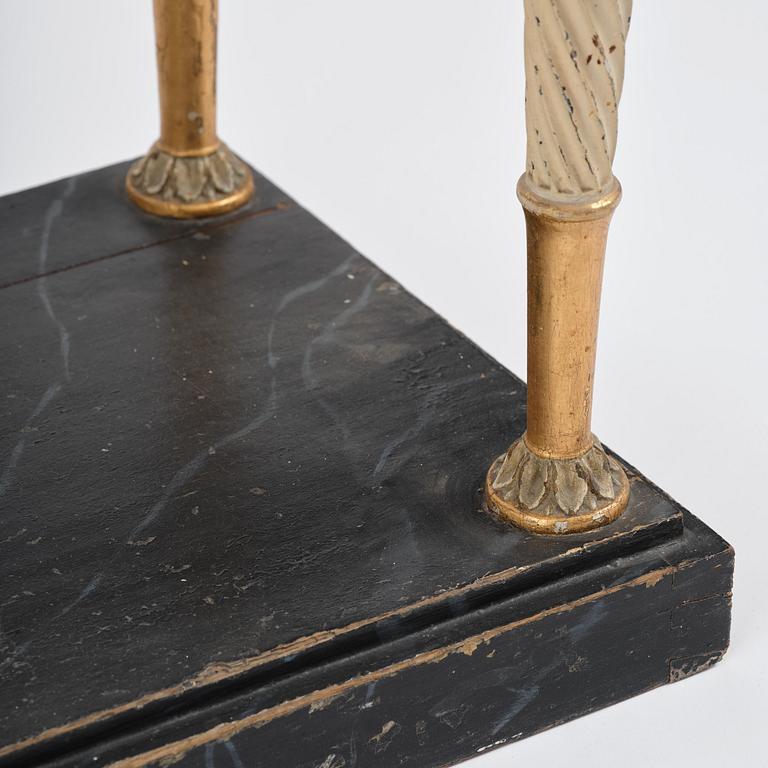 A late Gustavian giltwood console table attributed to Hedberg & Lindblad (active in Stockholm 1802-05).