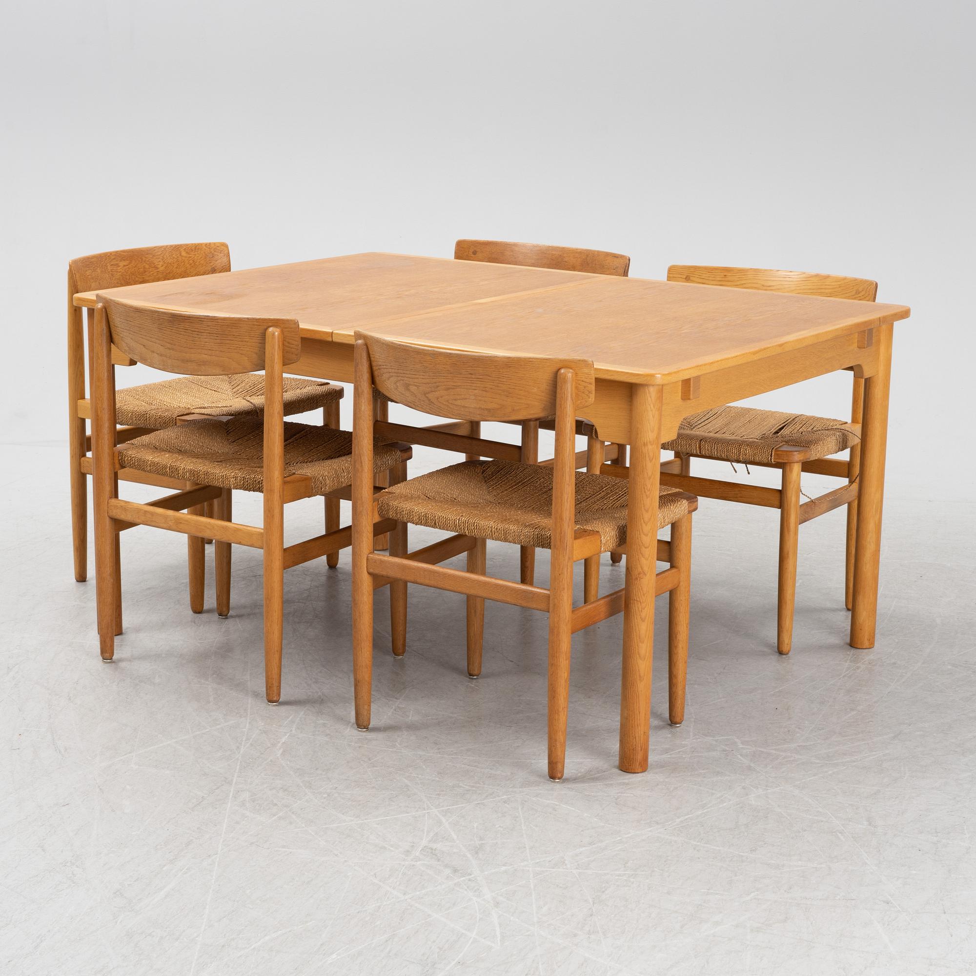 Børge Mogensen, an 'Öresund' dining table and six chairs, second half of the 20th Century.