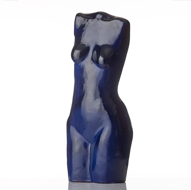 Ulla & Gustav Kraitz, a glazed stoneware sculpture of a female torso, Fogdarp, Förslöv, Sweden.