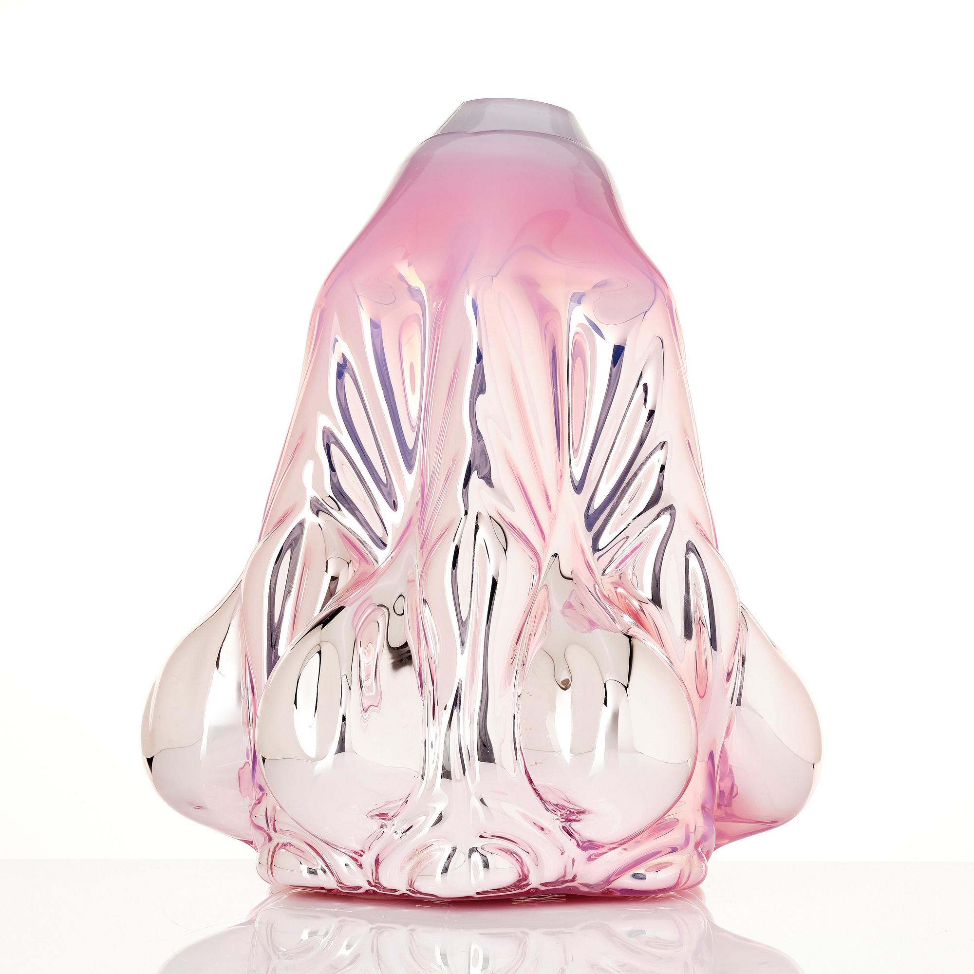 Hanna Hansdotter, a sculpture, "Dripping print", ed. AP 1, The Glass Factory, Boda Glasbruk 2018.