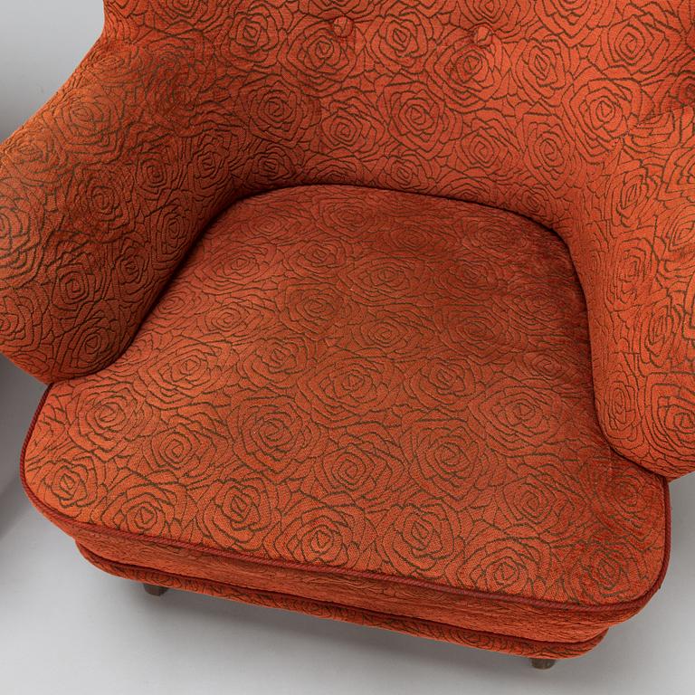 Ilmari Lappalainen, a pair of 1950's 'Laila' armchairs for Asko, Finland.