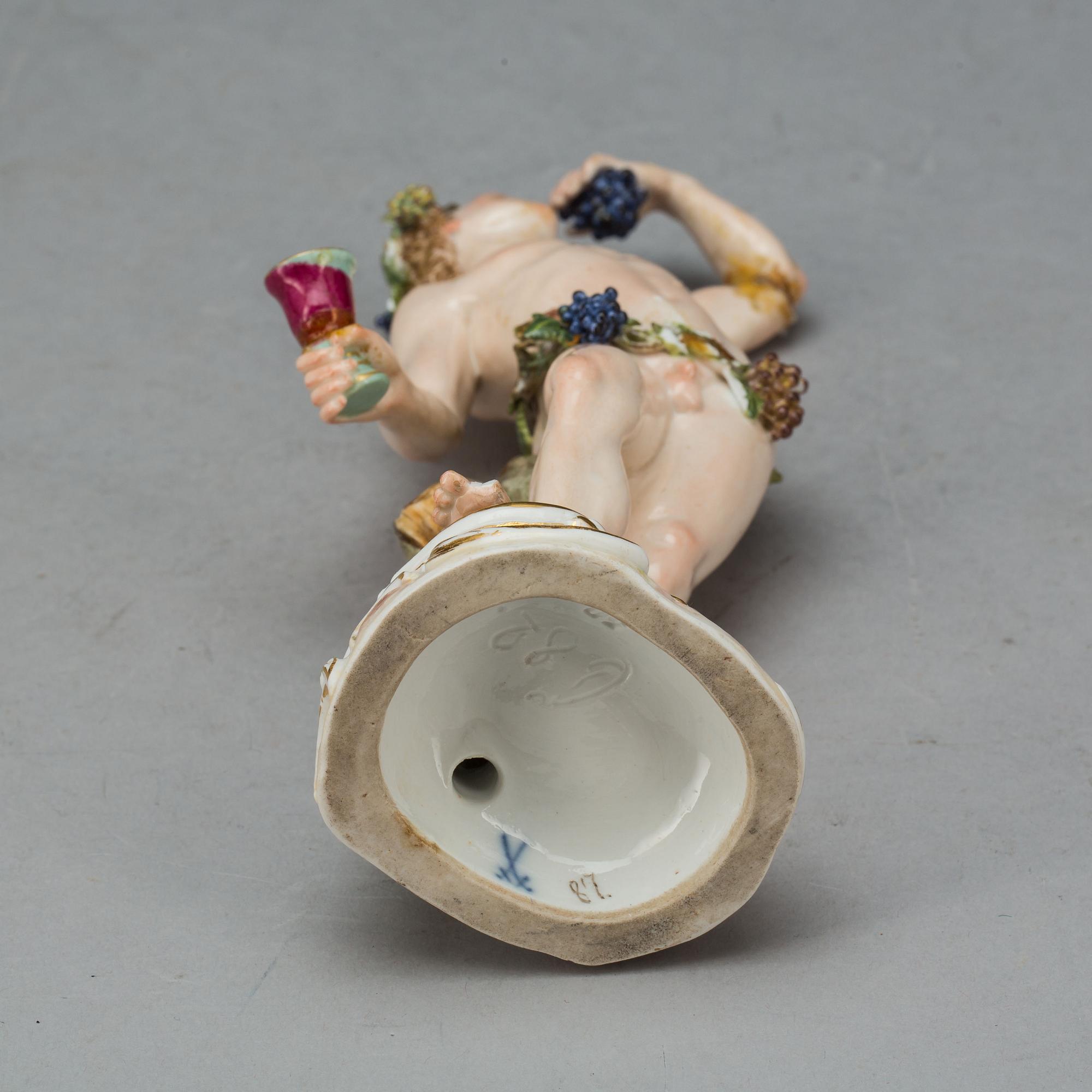 FIGURIN, porslin, Meissen 1800-tal.