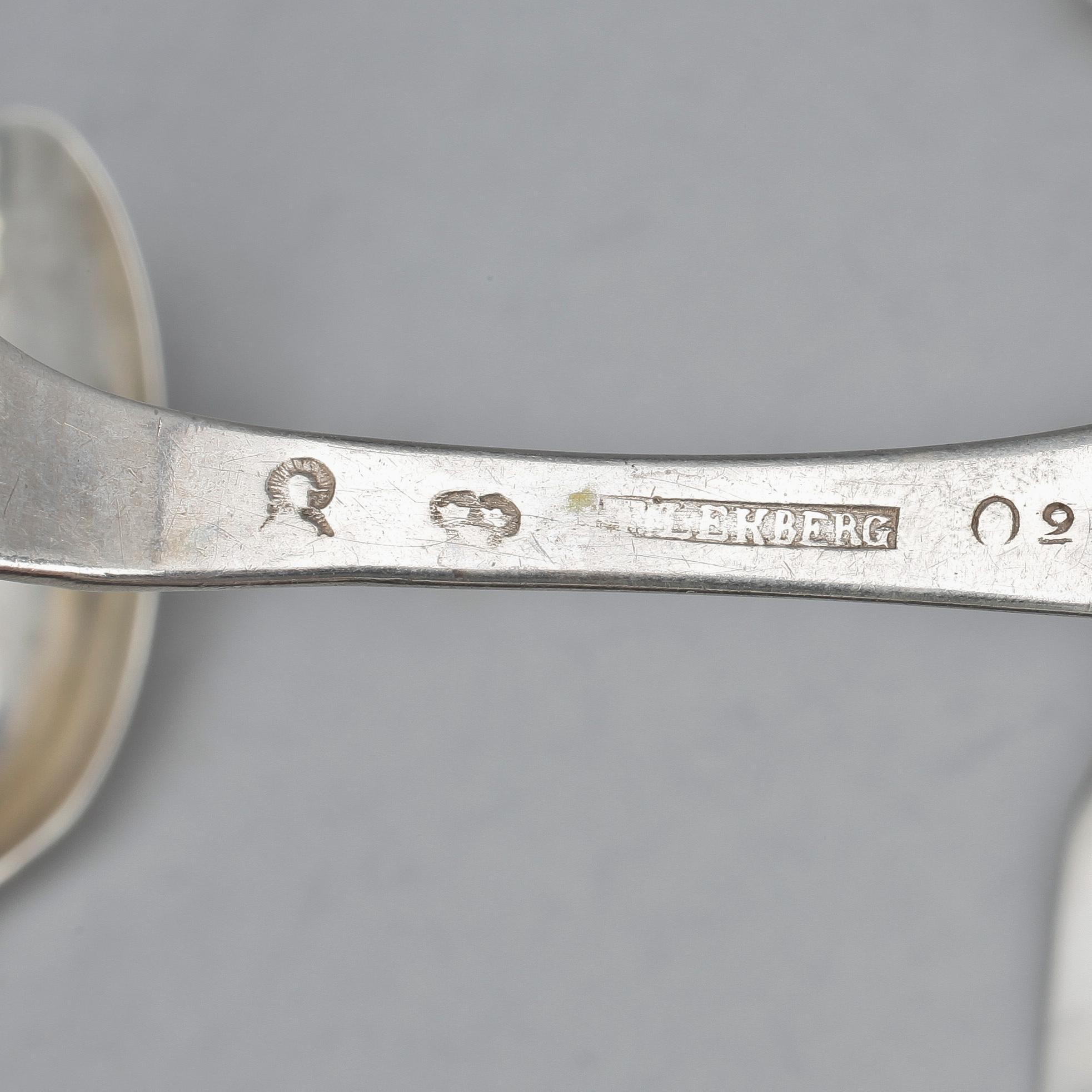MATSKEDAR, 7 st, silver, olika mästare, bla Nils Dahl, Linköping 1760. 1700-1800-tal. Vikt ca 320 gram.