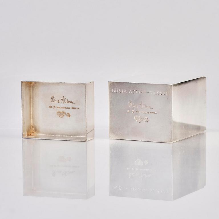 Wiwen Nilsson, a rectangular sterling lidded box, Lund Sweden 1962, reportedly a gift from Wiwen to GAN (Gösta Adrian-Nilsson).