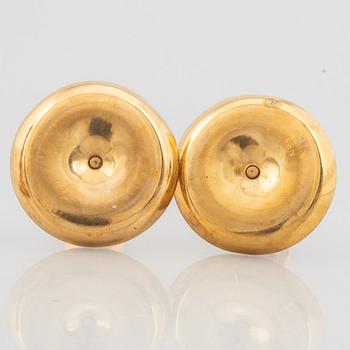 Candle holders, 2+2 pcs, brass, of which one no. 48 Skultuna, 19th century.