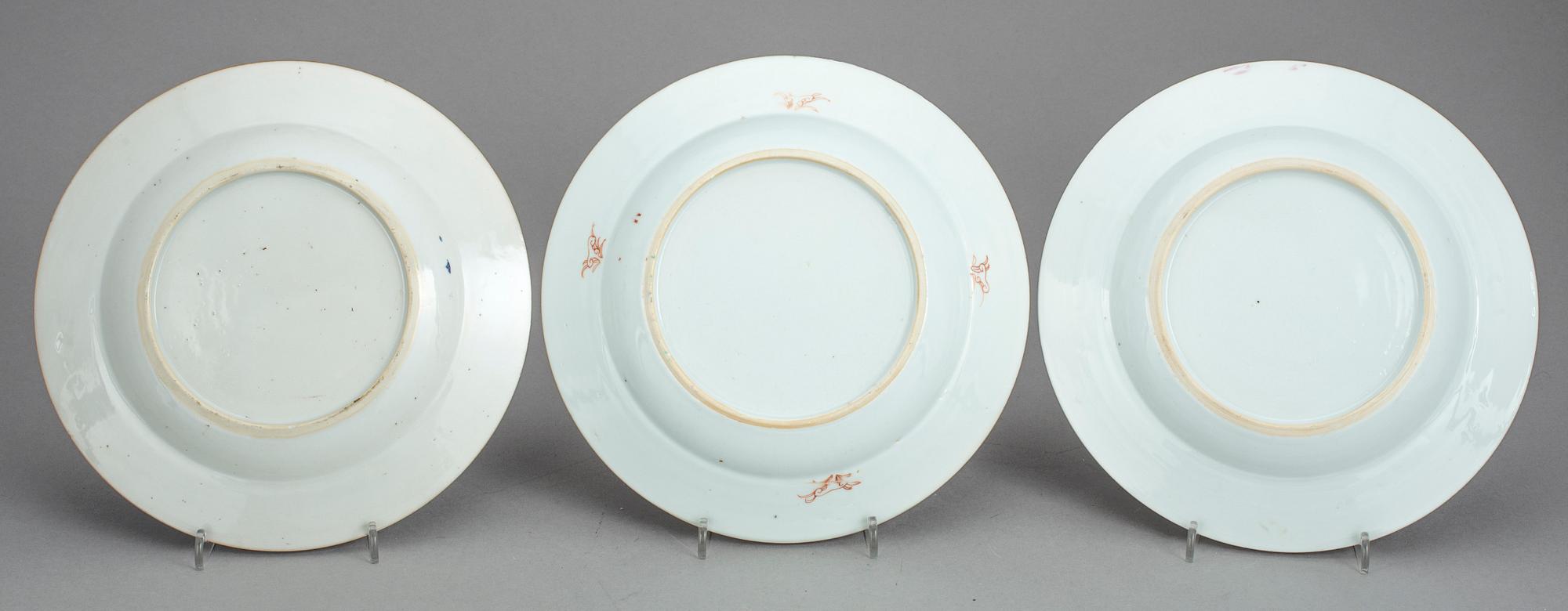 TALLRIKAR, 10 st, porslin, Qianlong, Kina 1700-tal.