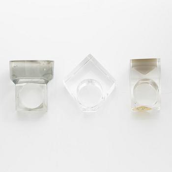 Siv Lagerström, three acrylic rings, 1970s.