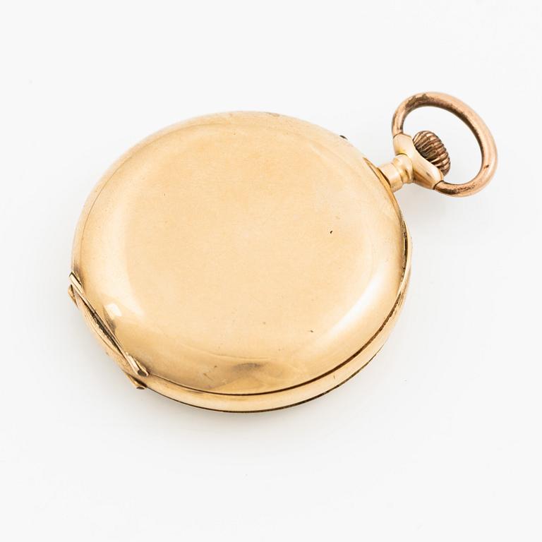 Pocket watch, 14K gold, 36 mm.