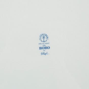 STIG LINDBERG, servisdelar, 16 st, "Boro", porslin, Gustavsberg.