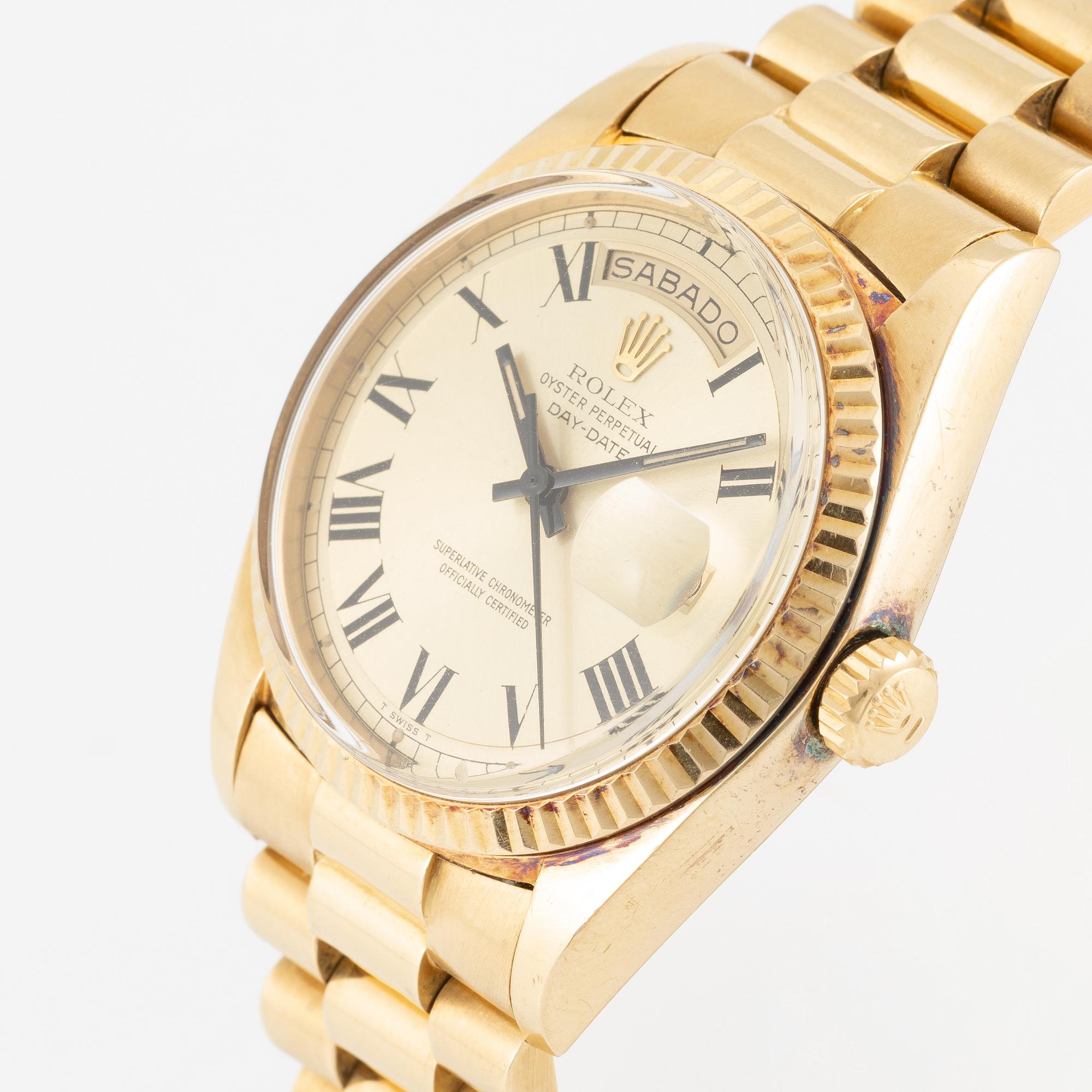 Rolex, Day-Date, "Buckley Dial", wristwatch, 36 mm.