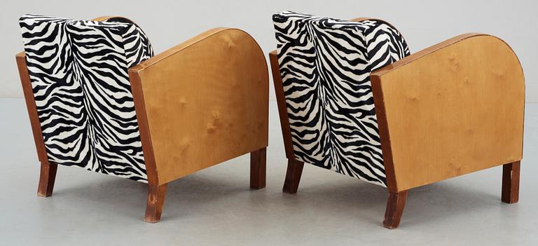 FÅTÖLJER, ett par, Art Deco, 1930/40-tal.
