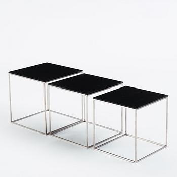 Poul Kjaerholm, a three-piece 'PK-71' nesting table, Fritz Hansen, Denmark, 2014.