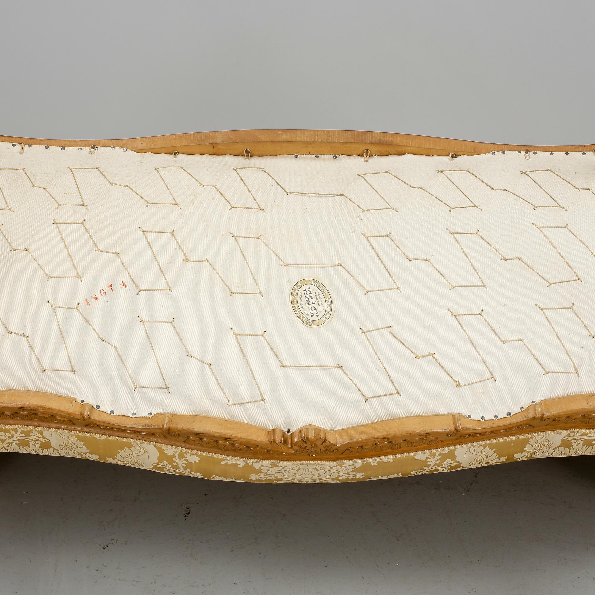 SOFFA, nyrokoko, Myrstedt & Sterns, Stockholm, omkring 1900.