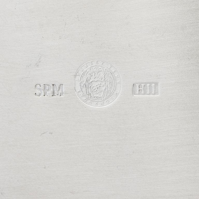 Signe Persson-Melin, a polished pewter plate "Myrten" for Firma Svenskt Tenn 2006.