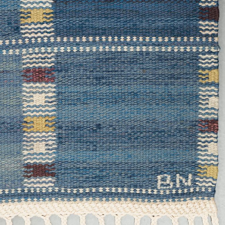 Barbro Nilsson, A CARPET, "Falurutan, mellanblå", flat weave, ca 307 x 220 cm, signed AB MMF BN.