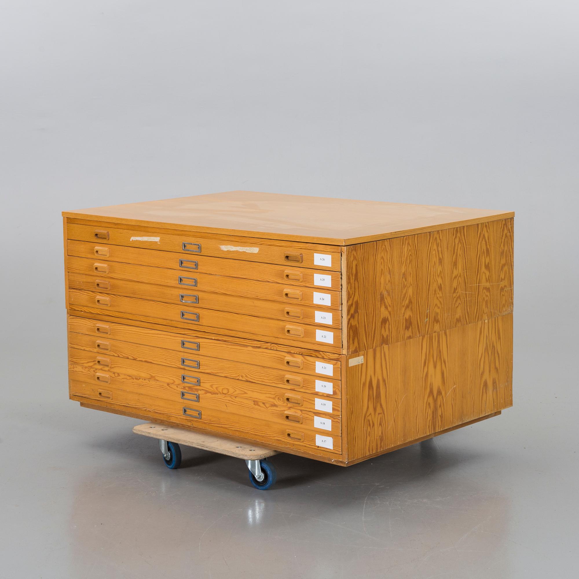 ARKIVSKÅP/ARKITEKTSKÅP, 1900-talets andra hälft.