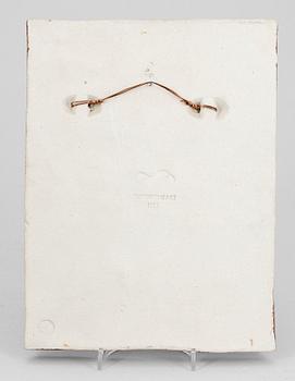 VÄGGPLAKETT, stengods, Stig Lindberg, Gustavsberg. Sign.