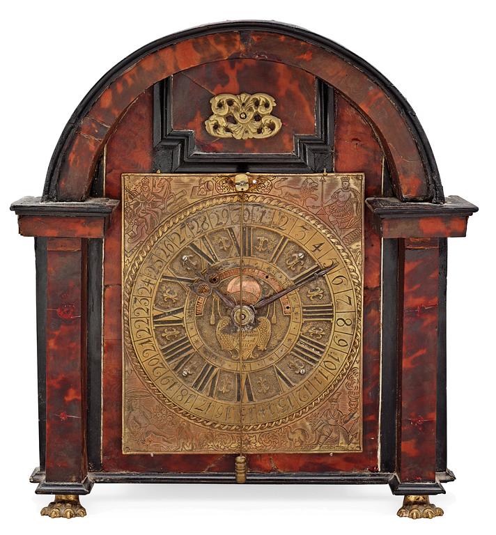A late 17th Century table clock, signed Johan Martin, Augsburg, and Ferdinant Müller.