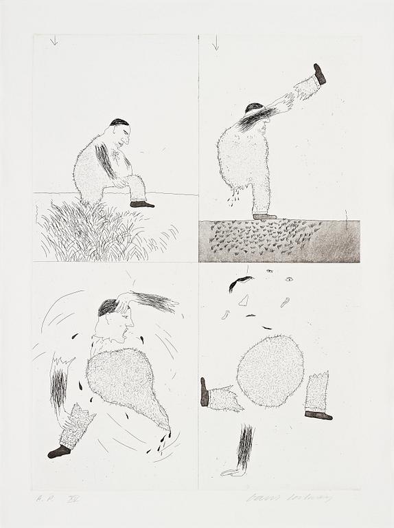 David Hockney, "He Tore Himself in Two" from "Six fairy tales from the Brothers Grimm".