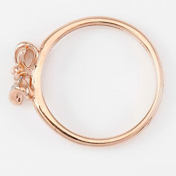 RING, 10K roséguld och diamanter tot ca 0.10 ct.