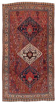 501. A Kashkuli Qashqai rug, South Persia, c. 246 x 128 cm.