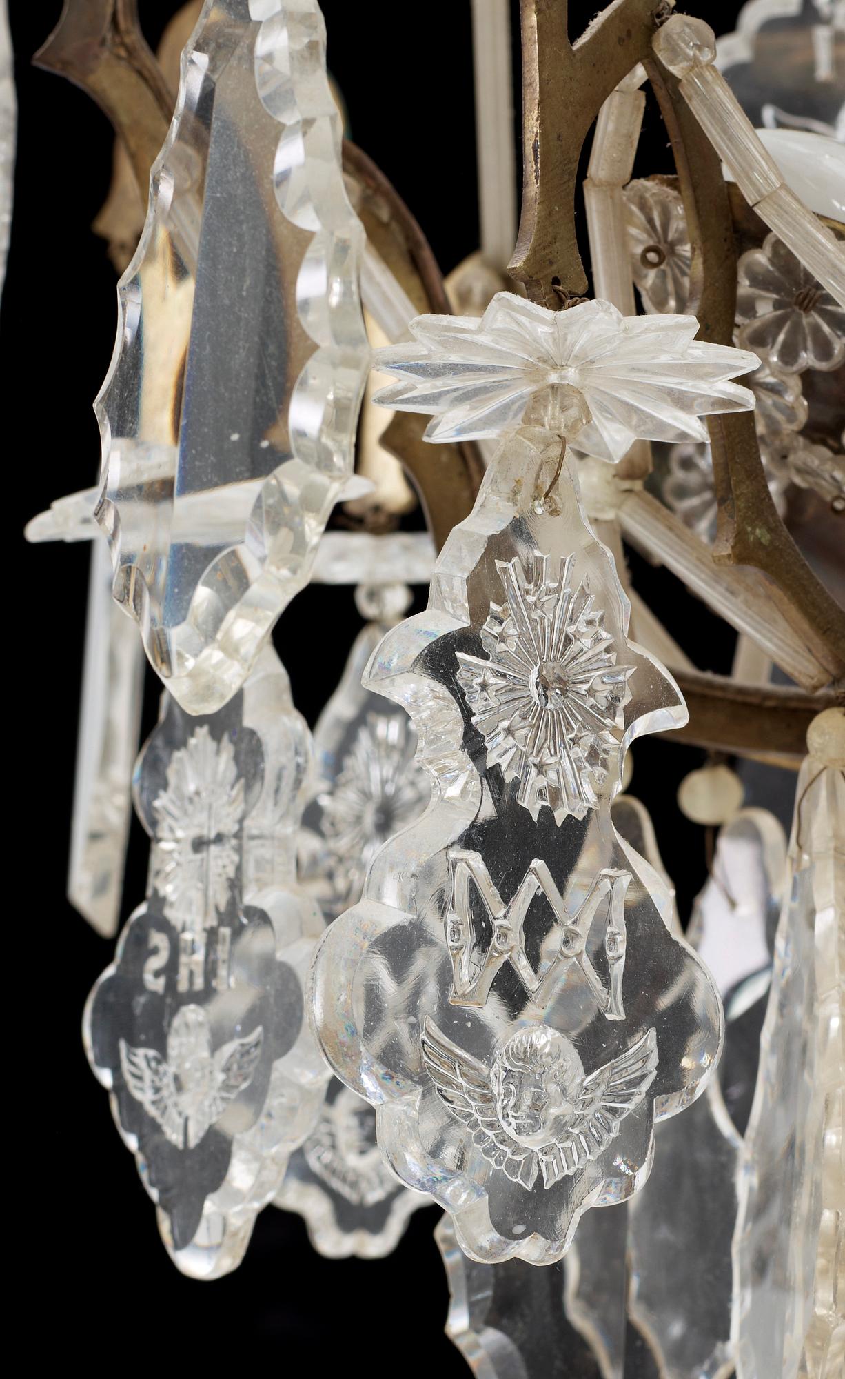 LJUSKRONA, barockstil, 1800-tal. H 100.