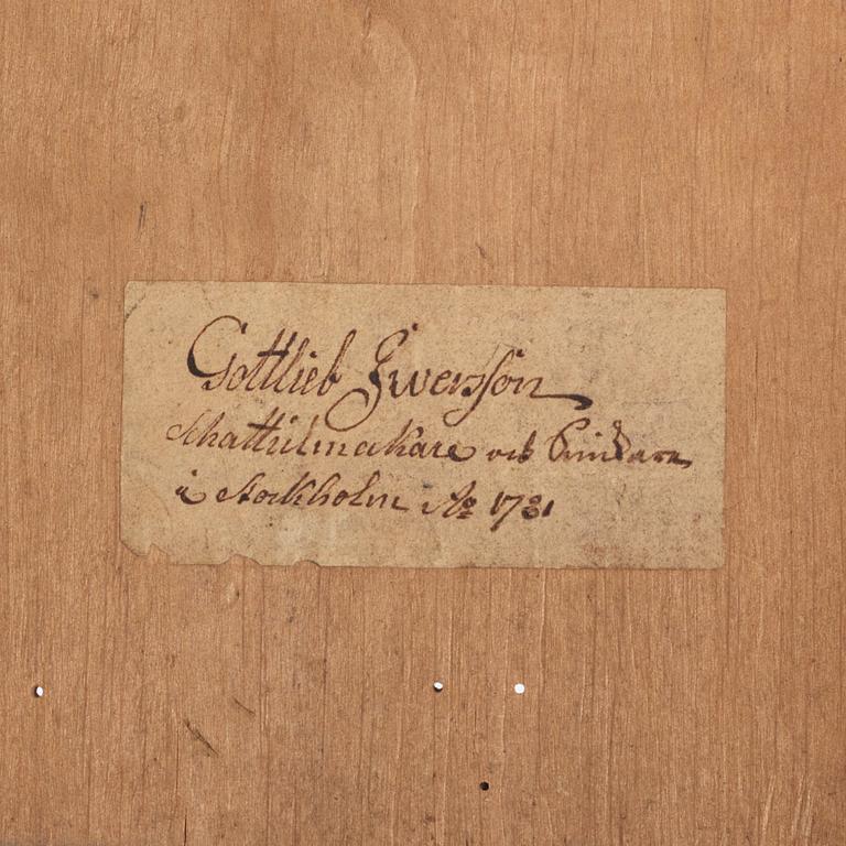 Bord, av Gottlieb Iwersson (mästare i Stockholm 1778-1813), signerat och daterat 1781, Gustavianskt.
