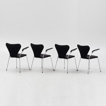 Arne Jacobsen, a set of four 'Series 7' armchairs from Fritz Hansen, 21st Century.