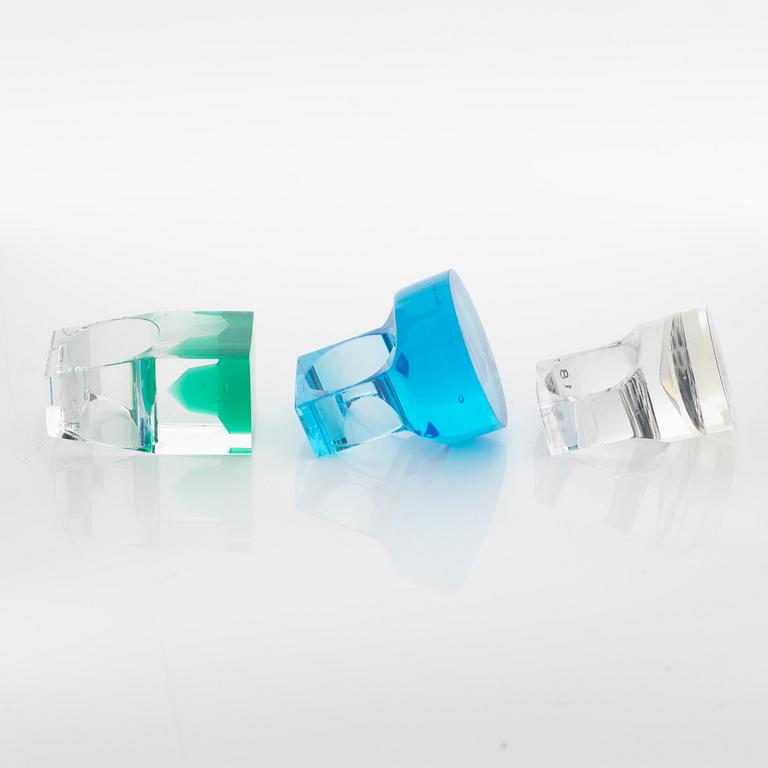 Siv Lagerström, three acrylic plastic rings, 1970s.