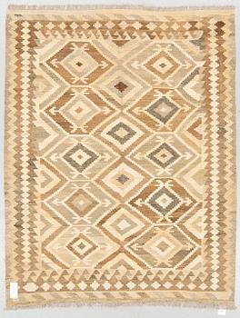 A rug, kilim, around 199 x 157 cm.