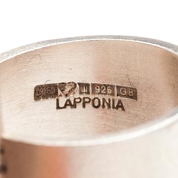 BJÖRN WECKSTRÖM, A sterling silver ring "Luna" with a rutiquartz. Lapponia 1984.