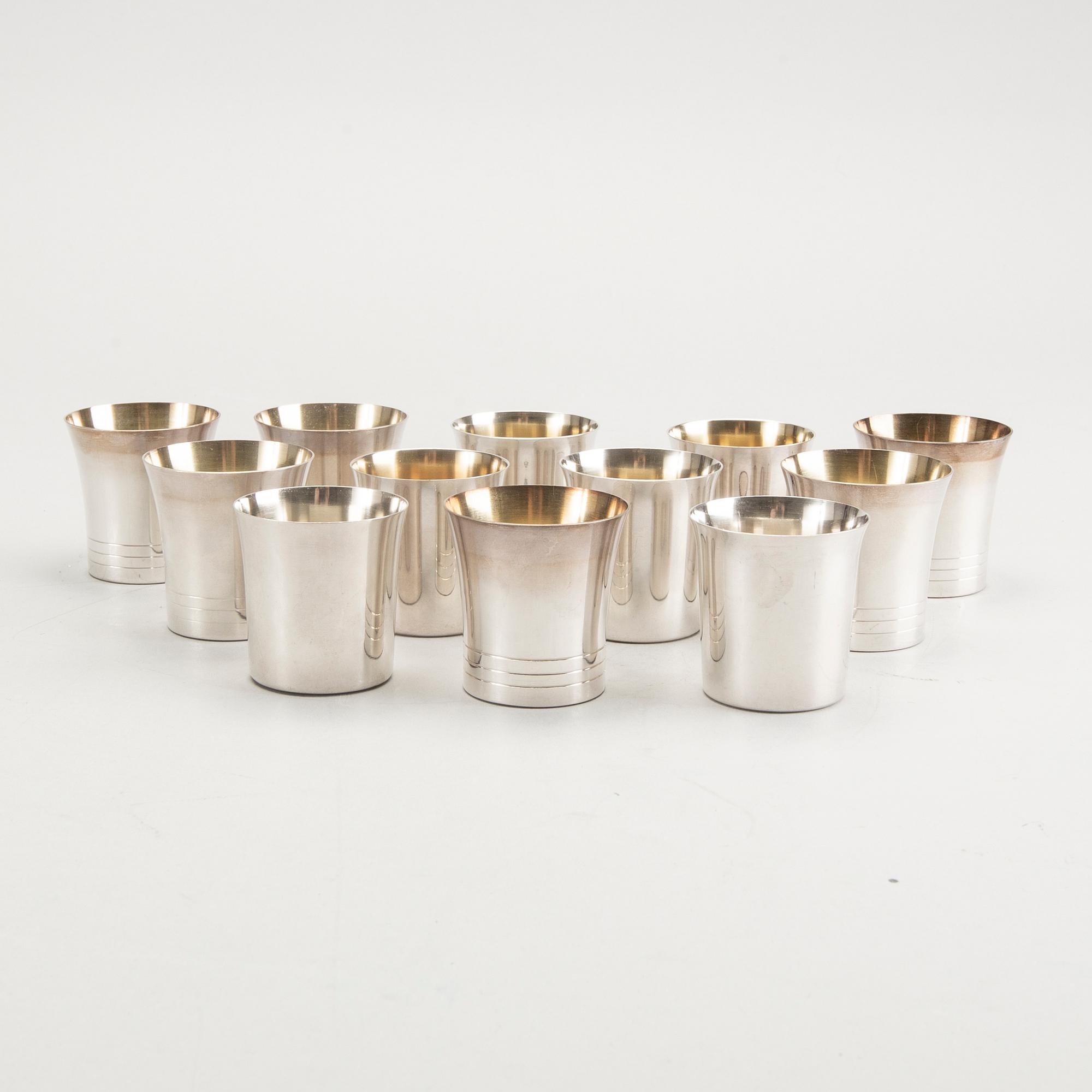 12 silver cups, including Tore Eldh, Ceson and GAB, 1960/70's.