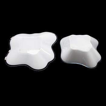 Alvar Aalto, lasiveistos,  "Aallon kukka", neliosainen, signeerattu Alvar Aalto Iittala 2001.