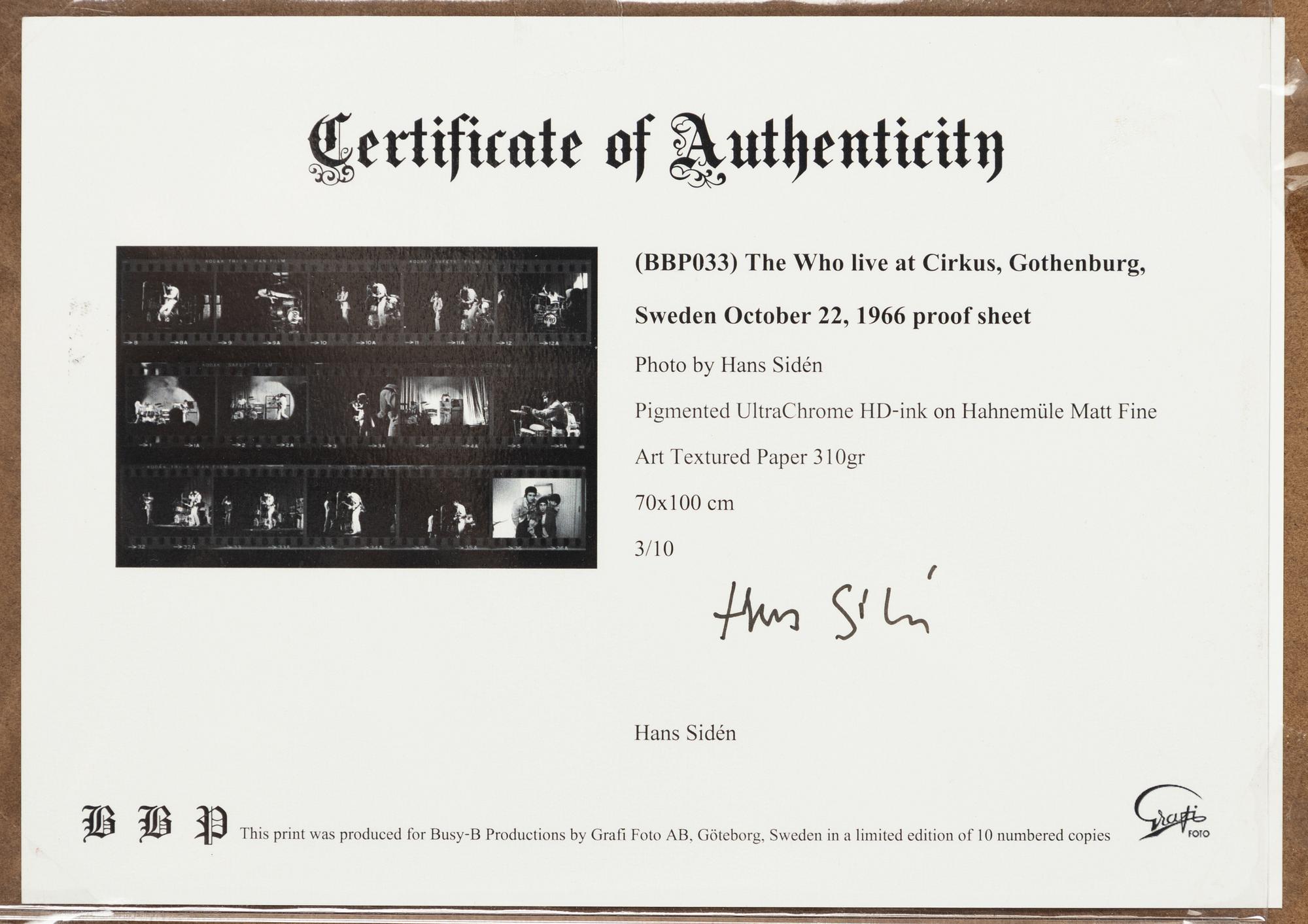 Hans Sidén, "The Who live at Cirkus in Gothenburg, October 22, 1966".