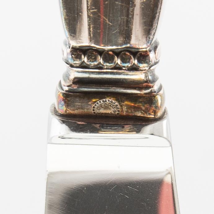 Johan Rohde, cutlery 24 pcs "Konge/Achorn" sterling silver for Georg Jensen after 1945.