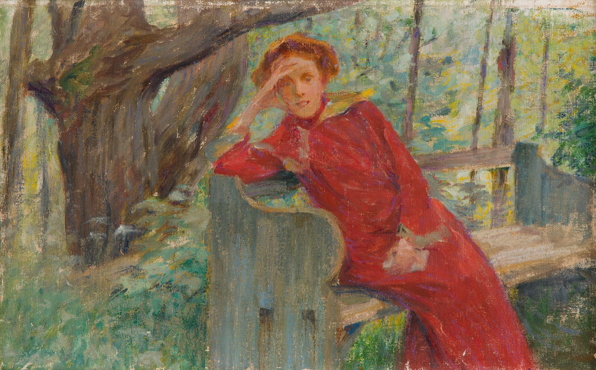 Maria Wiik, The woman in the arbor.