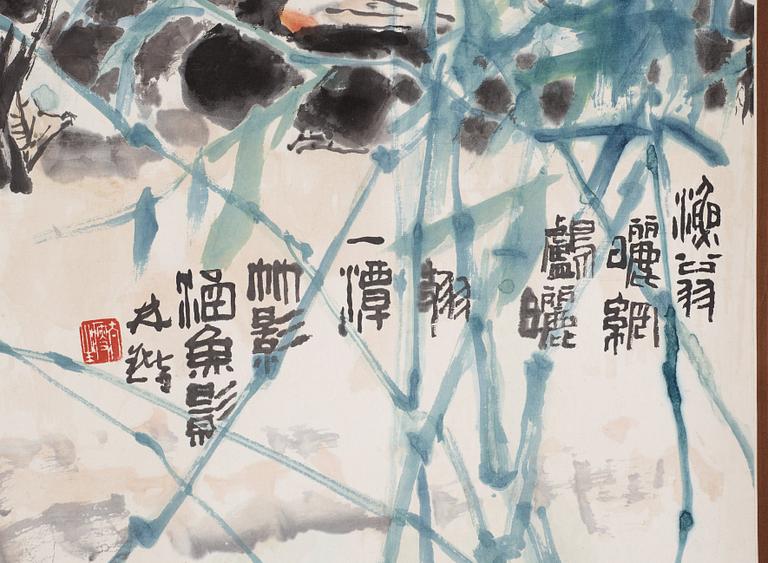 Lin Kai, A hanging scroll, signed.