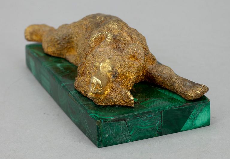 PAPPERSPRESS, malakit samt förgylld brons, Ryssland 1800-tal.